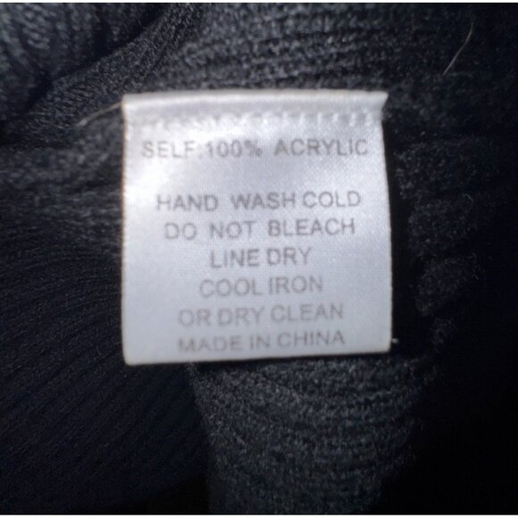 Black & White Fashion Nova Ribbed Knit Longline Sweater Dress XL Classic Buttons - Picture 6 of 7